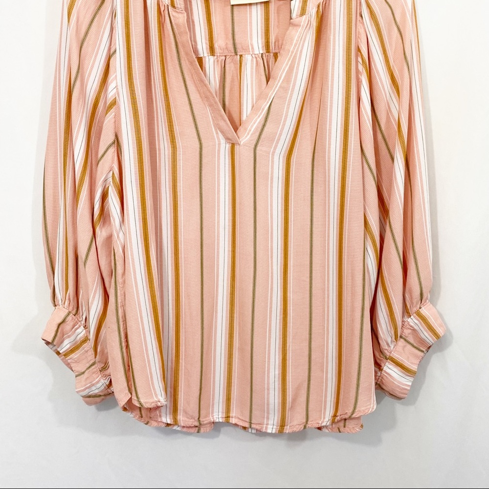 Anthro Maeve Brenda Striped Balloon Sleeve Top - Picture 5 of 12